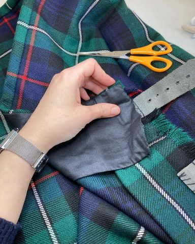 Kilt Straps Replacement Kilt buckles and leather straps replacement in progress
